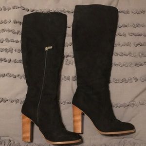 Black knee high boots